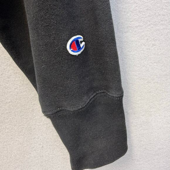 Champion Hoodie Unisex M Black Teal Pink Script Reverse Weave Logo Casual - Picture 6 of 12